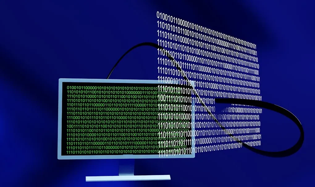 a computer monitor with a lot of code on it