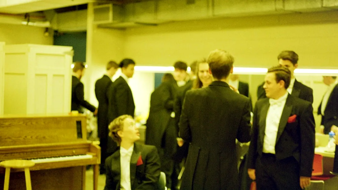 a group of people in a room
