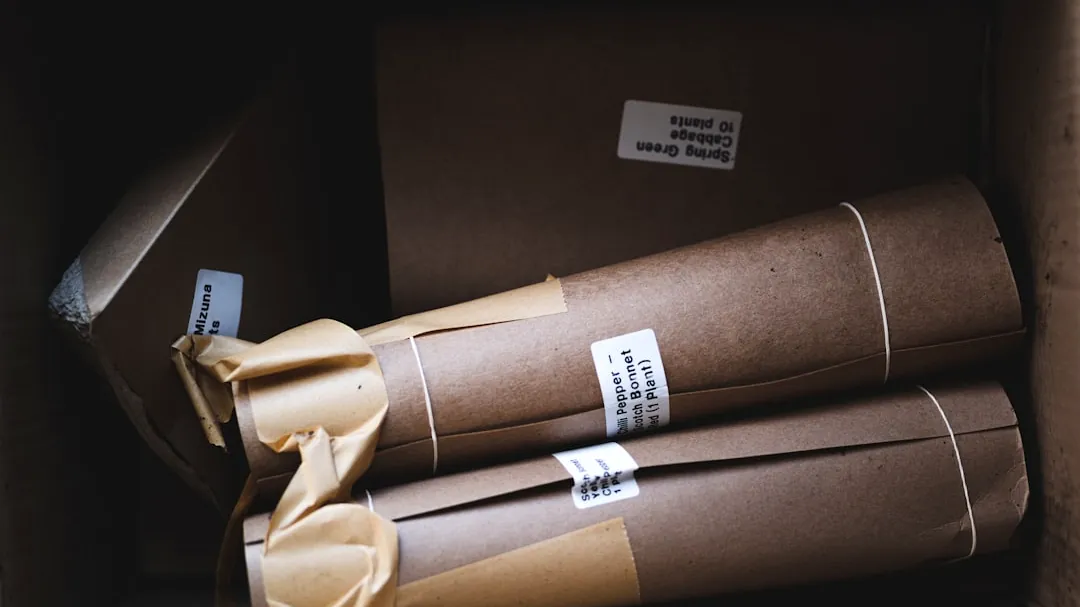 brown paper bag on white table