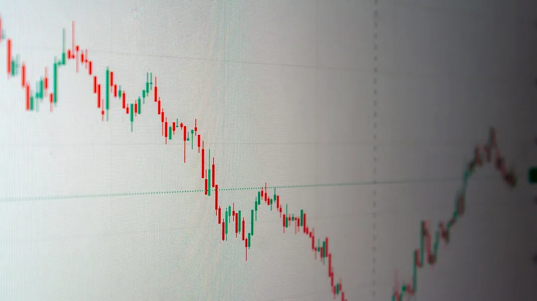 Stock market chart shows a downward trend.