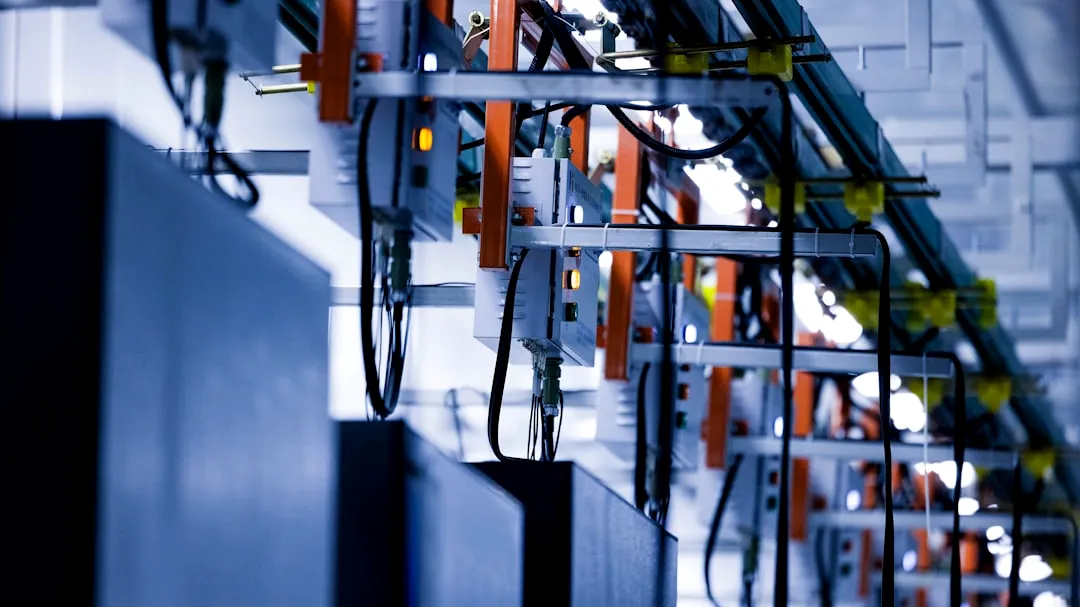 a bunch of wires that are connected to a wall