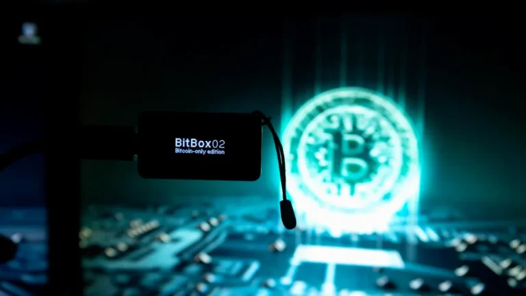 a bitcoin lit up on a computer screen