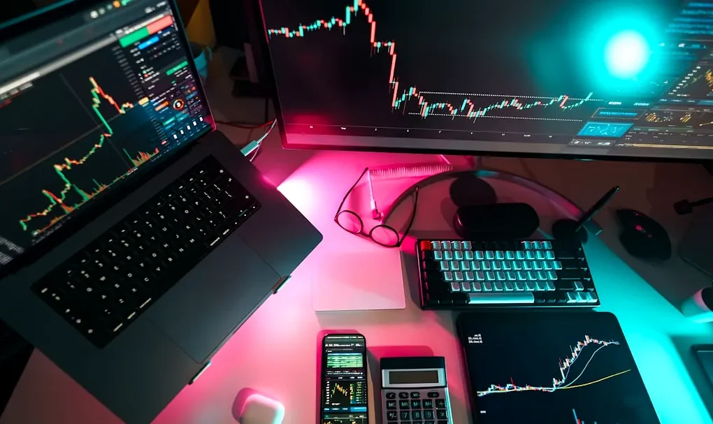 A laptop computer sitting on top of a desk