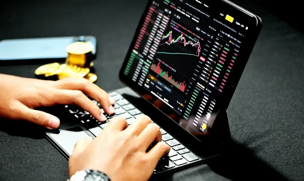person using black laptop computer
